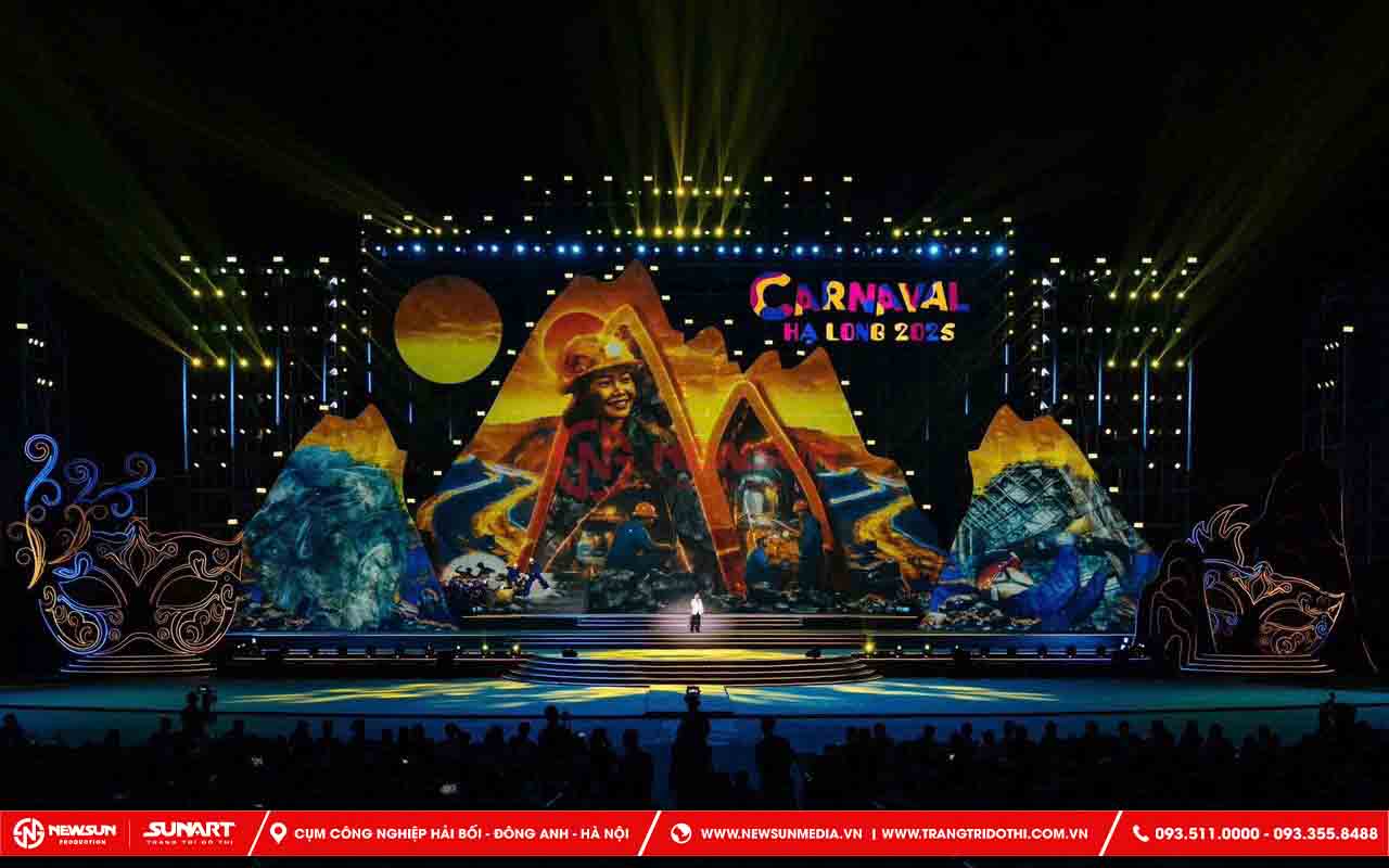 Thi công sự kiện sân khấu trên biển Carnaval 2025 tại Hạ Long, Quảng Ninh